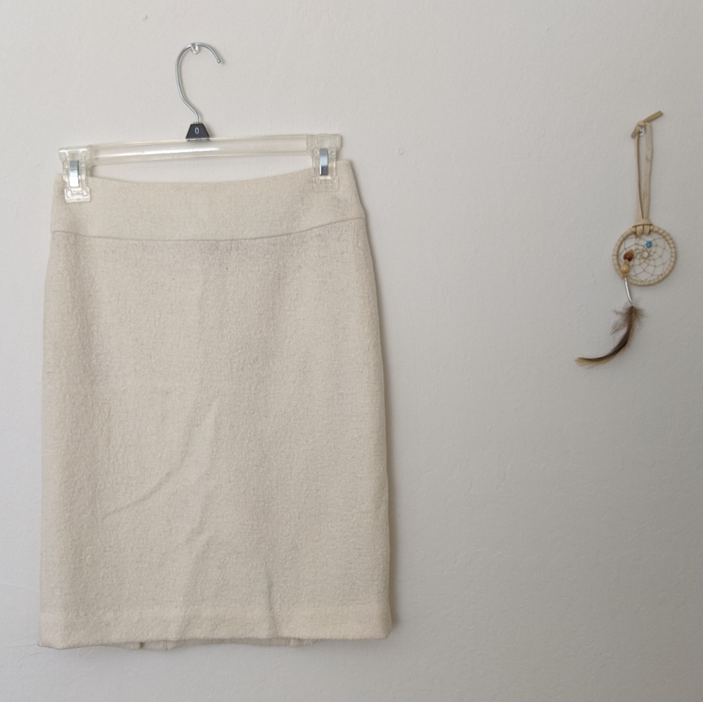 NWT Banana Republic Cream Wool Blend Pencil Skirt